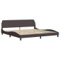 vidaXL Bettgestell mit Kopfteil Dunkelbraun 200x200 cm Stoff vidaXL Bettgestell mit Kopfteil Dunkelbraun 200x200 cm Stoff