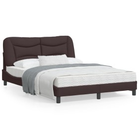 vidaXL Bettgestell mit Kopfteil Dunkelbraun 120x200 cm Stoff