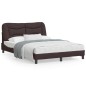 vidaXL Bettgestell mit Kopfteil Dunkelbraun 120x200 cm Stoff vidaXL Bettgestell mit Kopfteil Dunkelbraun 120x200 cm Stoff