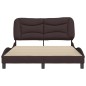 vidaXL Bettgestell mit Kopfteil Dunkelbraun 120x200 cm Stoff vidaXL Bettgestell mit Kopfteil Dunkelbraun 120x200 cm Stoff
