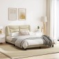 vidaXL Bettgestell mit Kopfteil Creme 120x200 cm Stoff vidaXL Bettgestell mit Kopfteil Creme 120x200 cm Stoff