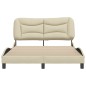 vidaXL Bettgestell mit Kopfteil Creme 120x200 cm Stoff vidaXL Bettgestell mit Kopfteil Creme 120x200 cm Stoff