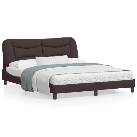 vidaXL Bettgestell mit Kopfteil Dunkelbraun 160x200 cm Stoff
