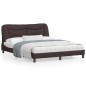 vidaXL Bettgestell mit Kopfteil Dunkelbraun 160x200 cm Stoff vidaXL Bettgestell mit Kopfteil Dunkelbraun 160x200 cm Stoff