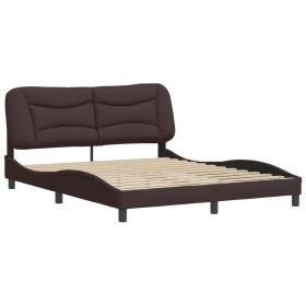vidaXL Bettgestell mit Kopfteil Dunkelbraun 160x200 cm Stoff