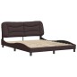 vidaXL Bettgestell mit Kopfteil Dunkelbraun 160x200 cm Stoff vidaXL Bettgestell mit Kopfteil Dunkelbraun 160x200 cm Stoff