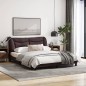 vidaXL Bettgestell mit Kopfteil Dunkelbraun 160x200 cm Stoff vidaXL Bettgestell mit Kopfteil Dunkelbraun 160x200 cm Stoff