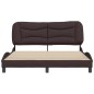 vidaXL Bettgestell mit Kopfteil Dunkelbraun 160x200 cm Stoff vidaXL Bettgestell mit Kopfteil Dunkelbraun 160x200 cm Stoff