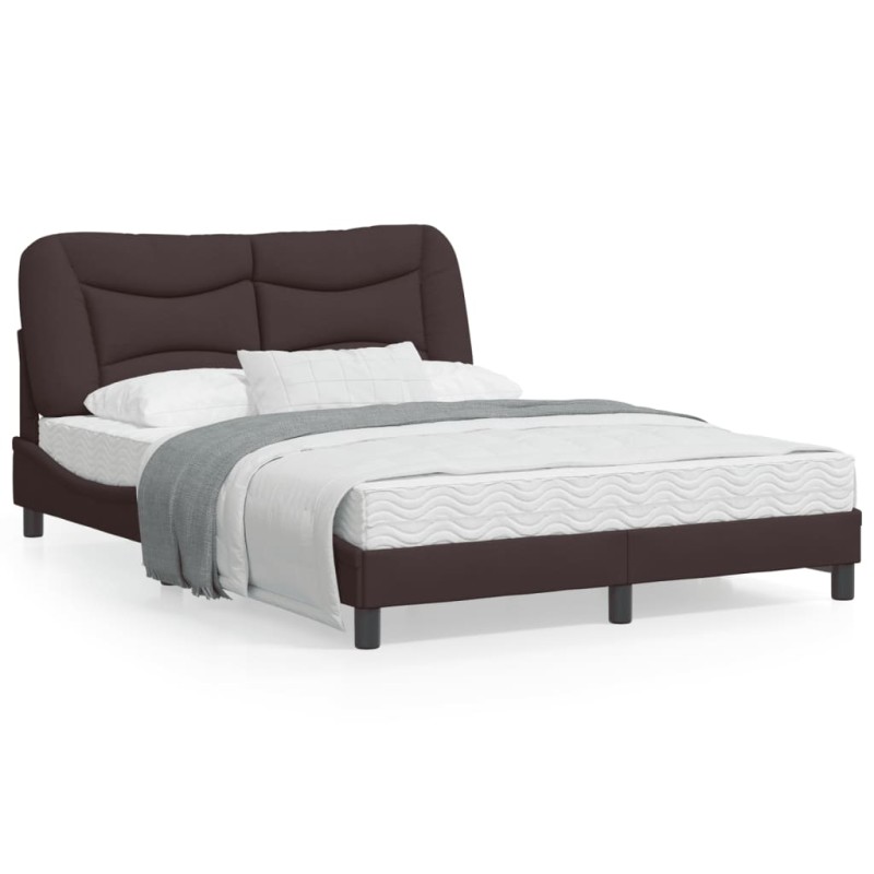 vidaXL Bettgestell mit Kopfteil Dunkelbraun 140x200 cm Stoff vidaXL Bettgestell mit Kopfteil Dunkelbraun 140x200 cm Stoff