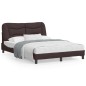 vidaXL Bettgestell mit Kopfteil Dunkelbraun 140x200 cm Stoff vidaXL Bettgestell mit Kopfteil Dunkelbraun 140x200 cm Stoff