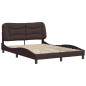 vidaXL Bettgestell mit Kopfteil Dunkelbraun 140x200 cm Stoff vidaXL Bettgestell mit Kopfteil Dunkelbraun 140x200 cm Stoff