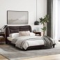 vidaXL Bettgestell mit Kopfteil Dunkelbraun 140x200 cm Stoff vidaXL Bettgestell mit Kopfteil Dunkelbraun 140x200 cm Stoff