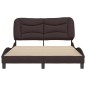 vidaXL Bettgestell mit Kopfteil Dunkelbraun 140x200 cm Stoff vidaXL Bettgestell mit Kopfteil Dunkelbraun 140x200 cm Stoff