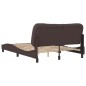 vidaXL Bettgestell mit Kopfteil Dunkelbraun 140x200 cm Stoff vidaXL Bettgestell mit Kopfteil Dunkelbraun 140x200 cm Stoff