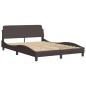 vidaXL Bettgestell mit Kopfteil Dunkelbraun 140x200 cm Stoff vidaXL Bettgestell mit Kopfteil Dunkelbraun 140x200 cm Stoff