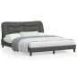 vidaXL Bettgestell mit Kopfteil Dunkelgrau 160x200 cm Stoff vidaXL Bettgestell mit Kopfteil Dunkelgrau 160x200 cm Stoff