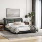 vidaXL Bettgestell mit Kopfteil Dunkelgrau 160x200 cm Stoff vidaXL Bettgestell mit Kopfteil Dunkelgrau 160x200 cm Stoff