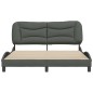 vidaXL Bettgestell mit Kopfteil Dunkelgrau 160x200 cm Stoff vidaXL Bettgestell mit Kopfteil Dunkelgrau 160x200 cm Stoff