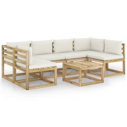 7-tlg. Garten-Lounge-Set mit Kissen Imprägniertes Kiefernholz