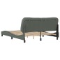 vidaXL Bettgestell mit Kopfteil Dunkelgrau 160x200 cm Stoff vidaXL Bettgestell mit Kopfteil Dunkelgrau 160x200 cm Stoff