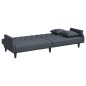 vidaXL Schlafsofa 2-Sitzer mit Kissen und Fußhocker Dunkelgrau Samt vidaXL Schlafsofa 2-Sitzer mit Kissen und Fußhocker Dunkelgrau Samt