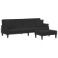 vidaXL Schlafsofa 2-Sitzer mit Kissen und Fußhocker Schwarz Samt vidaXL Schlafsofa 2-Sitzer mit Kissen und Fußhocker Schwarz Samt