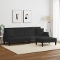 vidaXL Schlafsofa 2-Sitzer mit Kissen und Fußhocker Schwarz Samt vidaXL Schlafsofa 2-Sitzer mit Kissen und Fußhocker Schwarz Samt