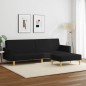 vidaXL Schlafsofa 2-Sitzer mit Fußhocker Schwarz Stoff vidaXL Schlafsofa 2-Sitzer mit Fußhocker Schwarz Stoff