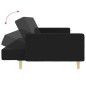 vidaXL Schlafsofa 2-Sitzer mit Fußhocker Schwarz Stoff vidaXL Schlafsofa 2-Sitzer mit Fußhocker Schwarz Stoff