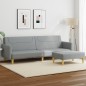 vidaXL Schlafsofa 2-Sitzer mit Fußhocker Hellgrau Stoff vidaXL Schlafsofa 2-Sitzer mit Fußhocker Hellgrau Stoff