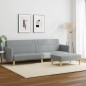 vidaXL Schlafsofa 2-Sitzer mit Fußhocker Hellgrau Stoff vidaXL Schlafsofa 2-Sitzer mit Fußhocker Hellgrau Stoff