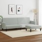 vidaXL Schlafsofa 2-Sitzer mit Fußhocker Hellgrau Samt vidaXL Schlafsofa 2-Sitzer mit Fußhocker Hellgrau Samt