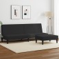 vidaXL Schlafsofa 2-Sitzer mit Fußhocker Schwarz Samt vidaXL Schlafsofa 2-Sitzer mit Fußhocker Schwarz Samt
