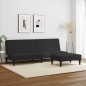 vidaXL Schlafsofa 2-Sitzer mit Fußhocker Schwarz Samt vidaXL Schlafsofa 2-Sitzer mit Fußhocker Schwarz Samt
