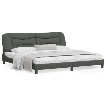 vidaXL Bettgestell mit Kopfteil Dunkelgrau 200x200 cm Stoff