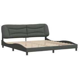 vidaXL Bettgestell mit Kopfteil Dunkelgrau 200x200 cm Stoff