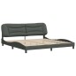 vidaXL Bettgestell mit Kopfteil Dunkelgrau 200x200 cm Stoff vidaXL Bettgestell mit Kopfteil Dunkelgrau 200x200 cm Stoff