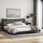 vidaXL Bettgestell mit Kopfteil Dunkelgrau 200x200 cm Stoff vidaXL Bettgestell mit Kopfteil Dunkelgrau 200x200 cm Stoff