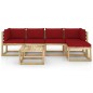6-tlg. Garten-Lounge-Set mit Kissen Kiefernholz Imprägniert 6-tlg. Garten-Lounge-Set mit Kissen Kiefernholz Imprägniert