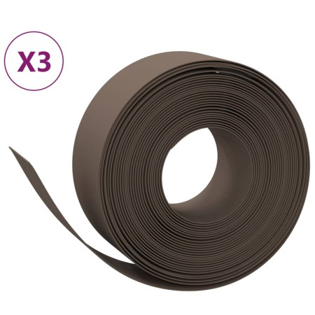 vidaXL Rasenkanten 3 Stk. Braun 10 m 20 cm Polyethylen