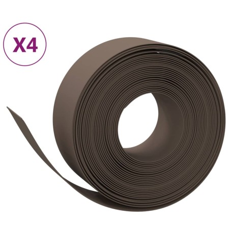 vidaXL Rasenkanten 4 Stk. Braun 10 m 20 cm Polyethylen