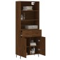 Highboard Braun Eichen-Optik 69,5x34x180 cm Holzwerkstoff Highboard Braun Eichen-Optik 69,5x34x180 cm Holzwerkstoff