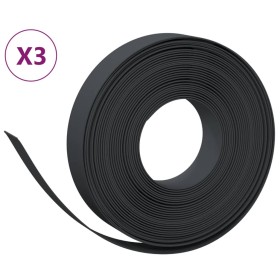 vidaXL Rasenkanten 3 Stk. Schwarz 10 m 10 cm Polyethylen