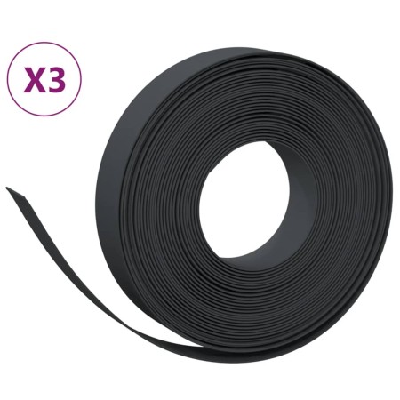 vidaXL Rasenkanten 3 Stk. Schwarz 10 m 10 cm Polyethylen
