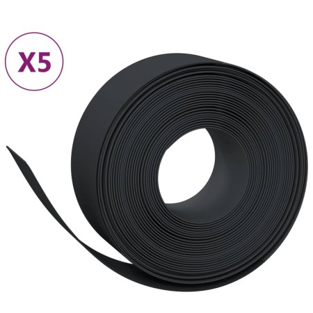 vidaXL Rasenkanten 5 Stk. Schwarz 10 m 20 cm Polyethylen