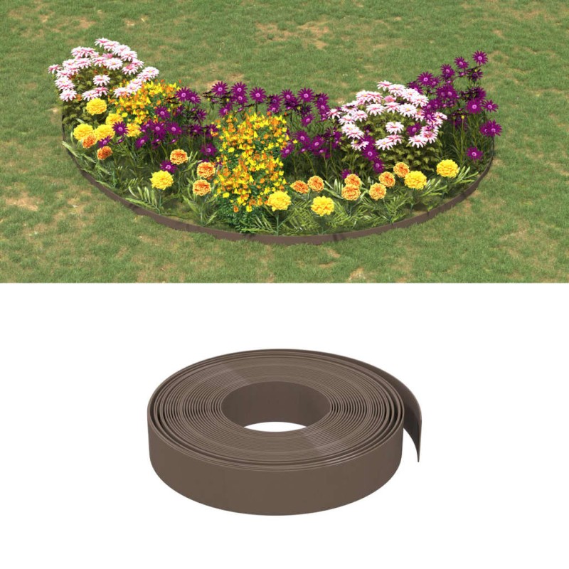 vidaXL Rasenkanten 5 Stk. Braun 10 m 10 cm Polyethylen vidaXL Rasenkanten 5 Stk. Braun 10 m 10 cm Polyethylen