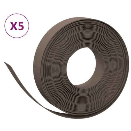 vidaXL Rasenkanten 5 Stk. Braun 10 m 10 cm Polyethylen