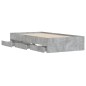 vidaXL Bettgestell mit Schubladen Betongrau 90x200 cm Holzwerkstoff vidaXL Bettgestell mit Schubladen Betongrau 90x200 cm Holzwerkstoff