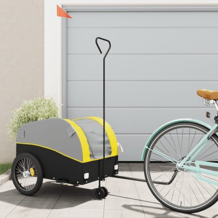 vidaXL Fahrradanhänger Schwarz und Gelb 45 kg Eisen