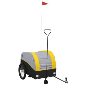 vidaXL Fahrradanhänger Schwarz und Gelb 45 kg Eisen